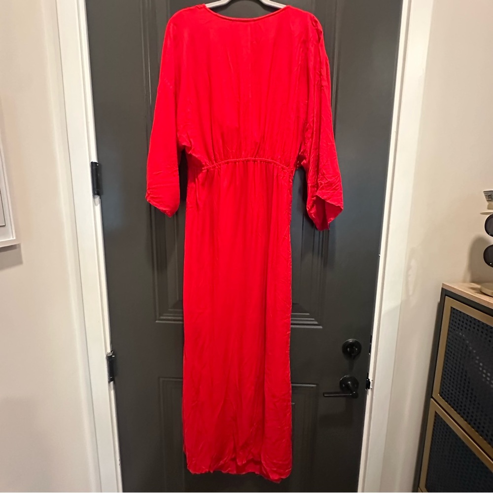 By Anthropologie Red Tie-Front Beach Dress - Picture 4 of 6
